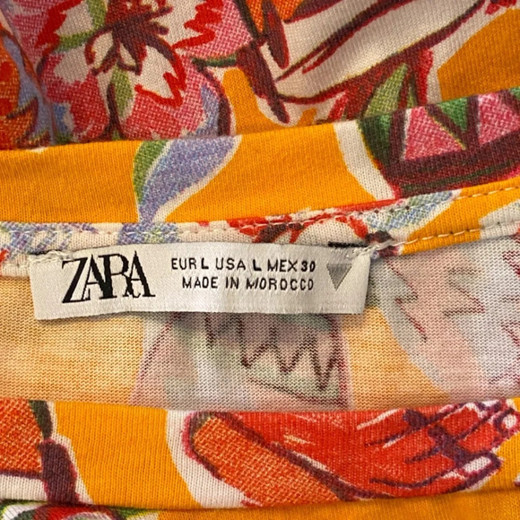 ZARA Tropical Dress with waist cutout maraca drum print 33695 - Picture 12 of 15